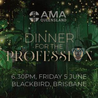 AMAQ Dinner with the profession graphic